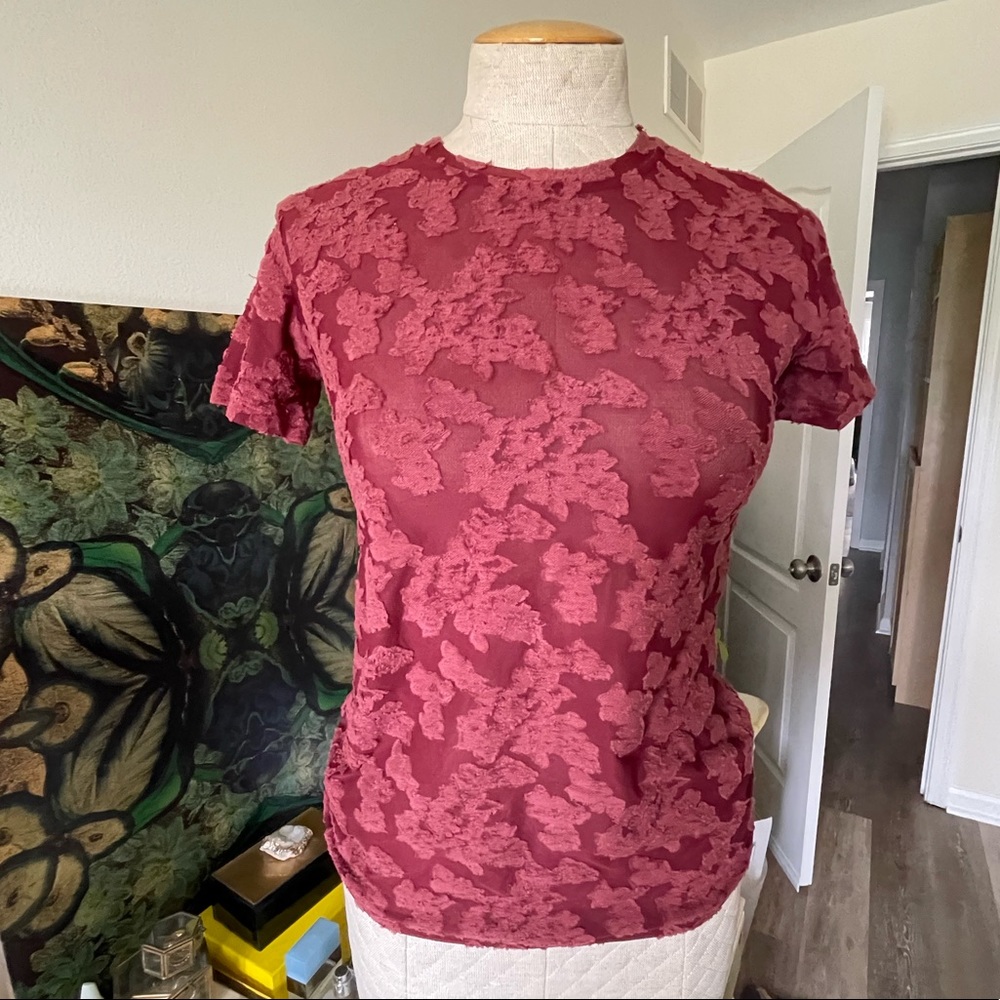 Textured sheer t-shirt